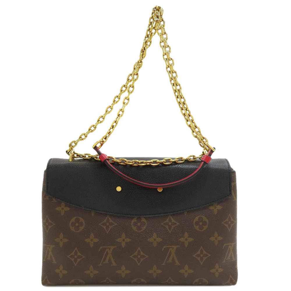 Louis Vuitton Saint Placide Monogram Canvas Calfskin Shoulder Bag Brown